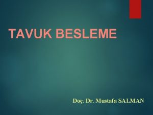 TAVUK BESLEME Do Dr Mustafa SALMAN Tablo lkelere