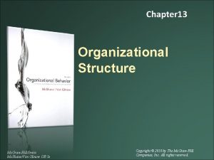 Chapter 13 Organizational Structure Mc GrawHillIrwin Mc ShaneVon