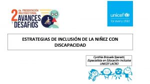 ESTRATEGIAS DE INCLUSIN DE LA NIEZ CON DISCAPACIDAD