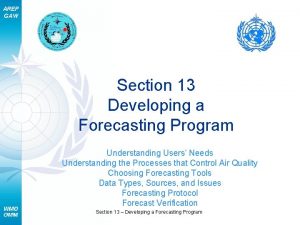 AREP GAW Section 13 Developing a Forecasting Program