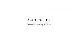 Curriculum Week Commencing 07 12 20 This Week