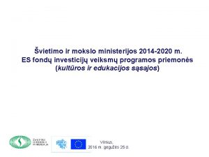 vietimo ir mokslo ministerijos 2014 2020 m ES