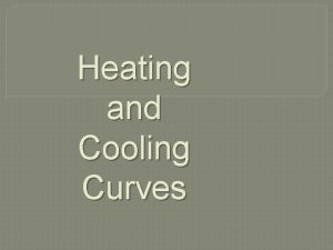 Heating and Cooling Curves Review What happens to