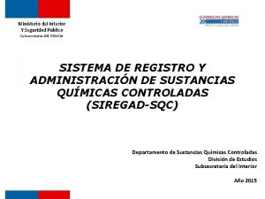 Ministerio del Interior Y Seguridad Pblica Subsecretara del