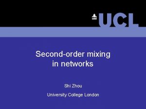 Secondorder mixing in networks Shi Zhou University College