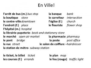 En Ville larrt de bus m bus stop