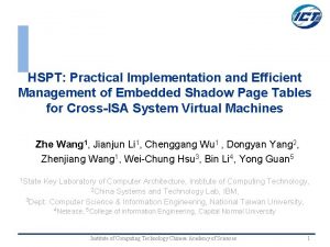 HSPT Practical Implementation and Efficient Management of Embedded