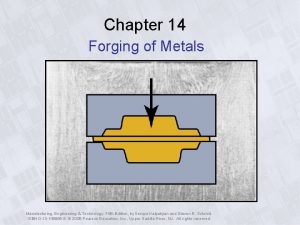 Chapter 14 Forging of Metals Manufacturing Engineering Technology