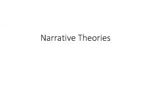 Narrative Theories Vladimir Propp Published Morphology of the