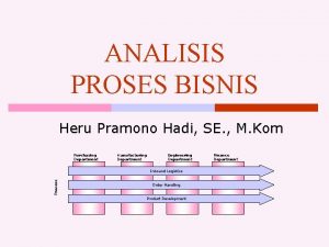 ANALISIS PROSES BISNIS Heru Pramono Hadi SE M