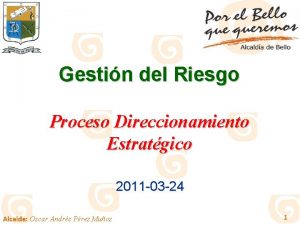 Gestin del Riesgo Proceso Direccionamiento Estratgico 2011 03
