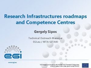 Research Infrastructures roadmaps and Competence Centres Gergely Sipos