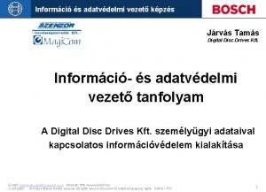 Informci s adatvdelmi vezet kpzs Jrvs Tams Digital