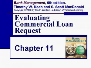 Bank Management Management 6 th edition Timothy W