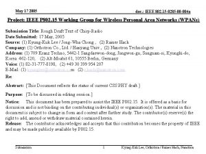 May 17 2005 doc IEEE 802 15 0285