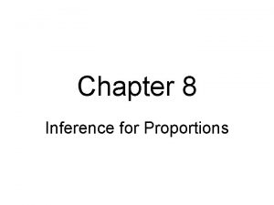 Chapter 8 Inference for Proportions Inference using results