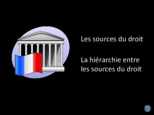 Les sources du droit La hirarchie entre les