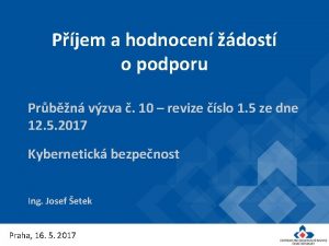 Pjem a hodnocen dost o podporu Prbn vzva