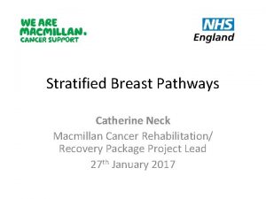 Stratified Breast Pathways Catherine Neck Macmillan Cancer Rehabilitation