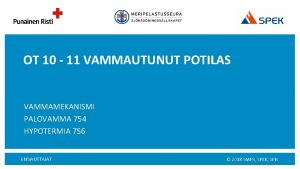 OT 10 11 VAMMAUTUNUT POTILAS VAMMAMEKANISMI PALOVAMMA 754