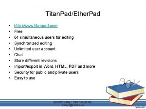 Titan PadEther Pad http www titanpad com Free