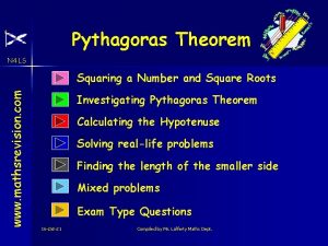 Pythagoras Theorem N 4 LS www mathsrevision com