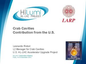 Crab Cavities Contribution from the U S Leonardo