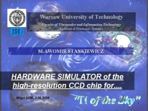 Warsaw University of Technology Faculty of Electronics and