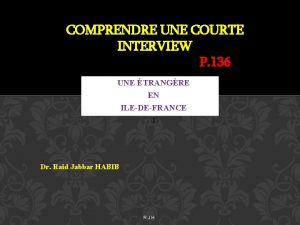 COMPRENDRE UNE COURTE INTERVIEW P 136 UNE TRANGRE