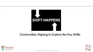 Communities Aligning to Explore the Key Shifts All