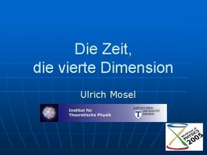 Die Zeit die vierte Dimension Ulrich Mosel Albert