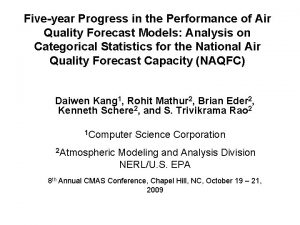 Fiveyear Progress in the Performance of Air Quality