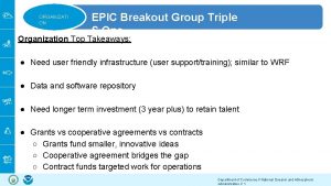 ORGANIZATI ON EPIC Breakout Group Triple S One