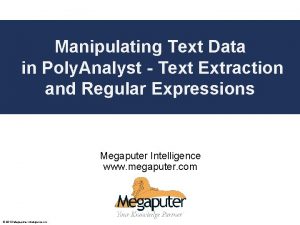 Manipulating Text Data in Poly Analyst Text Extraction