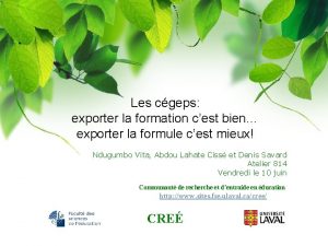 Les cgeps exporter la formation cest bien exporter