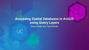 Accessing Spatial Databases in Arc GIS using Query