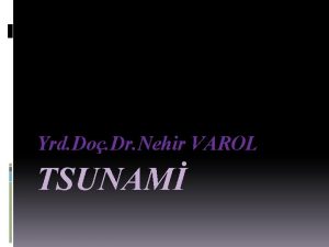 Yrd Do Dr Nehir VAROL TSUNAM TSUNAM NEDR