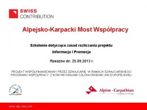 AlpejskoKarpacki Most Wsppracy Szkolenie dotyczce zasad rozliczania projektu