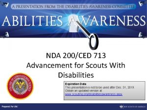 NDA 200CED 713 Advancement for Scouts With Disabilities