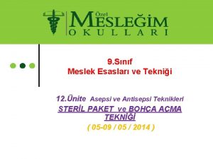 9 Snf Meslek Esaslar ve Teknii 12 nite