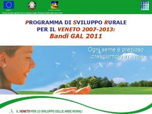 PROGRAMMA DI SVILUPPO RURALE PER IL VENETO 2007