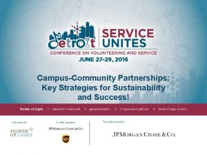 CampusCommunity Partnerships Key Strategies for Sustainability and Success