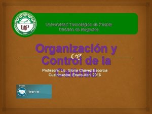 Universidad Tecnolgica de Puebla Divisin de Negocios Organizacin