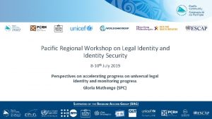 Pacific Regional Workshop on Legal Identity and Identity
