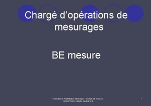 Charg doprations de mesurages BE mesure Formation lhabilitation