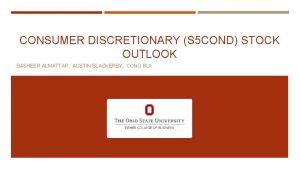 CONSUMER DISCRETIONARY S 5 COND STOCK OUTLOOK BASHEER