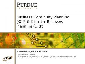 Business Continuity Planning BCP Disaster Recovery Planning DRP