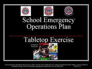 School Emergency Operations Plan Tabletop Exercise Emergency Response