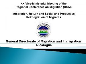 XX ViceMinisterial Meeting of the Regional Conference on