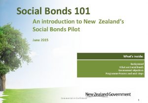 Social Bonds 101 An introduction to New Zealands